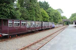A 3ft-gauge train awaiting departure on the Waterford & Suir Valley Railway in Ireland